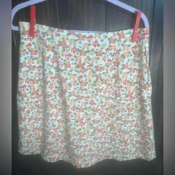 J. Jill Mini House Print Skirt. Size: Medium Petite - Picture 6 of 7
